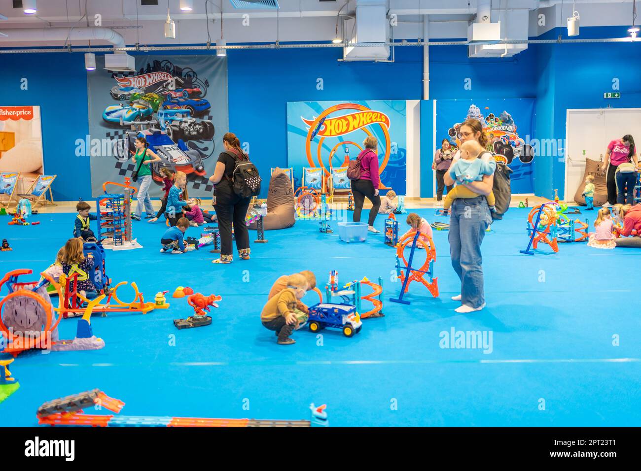 Prague, Czech Republic April 27, 2023 Children playing in children's