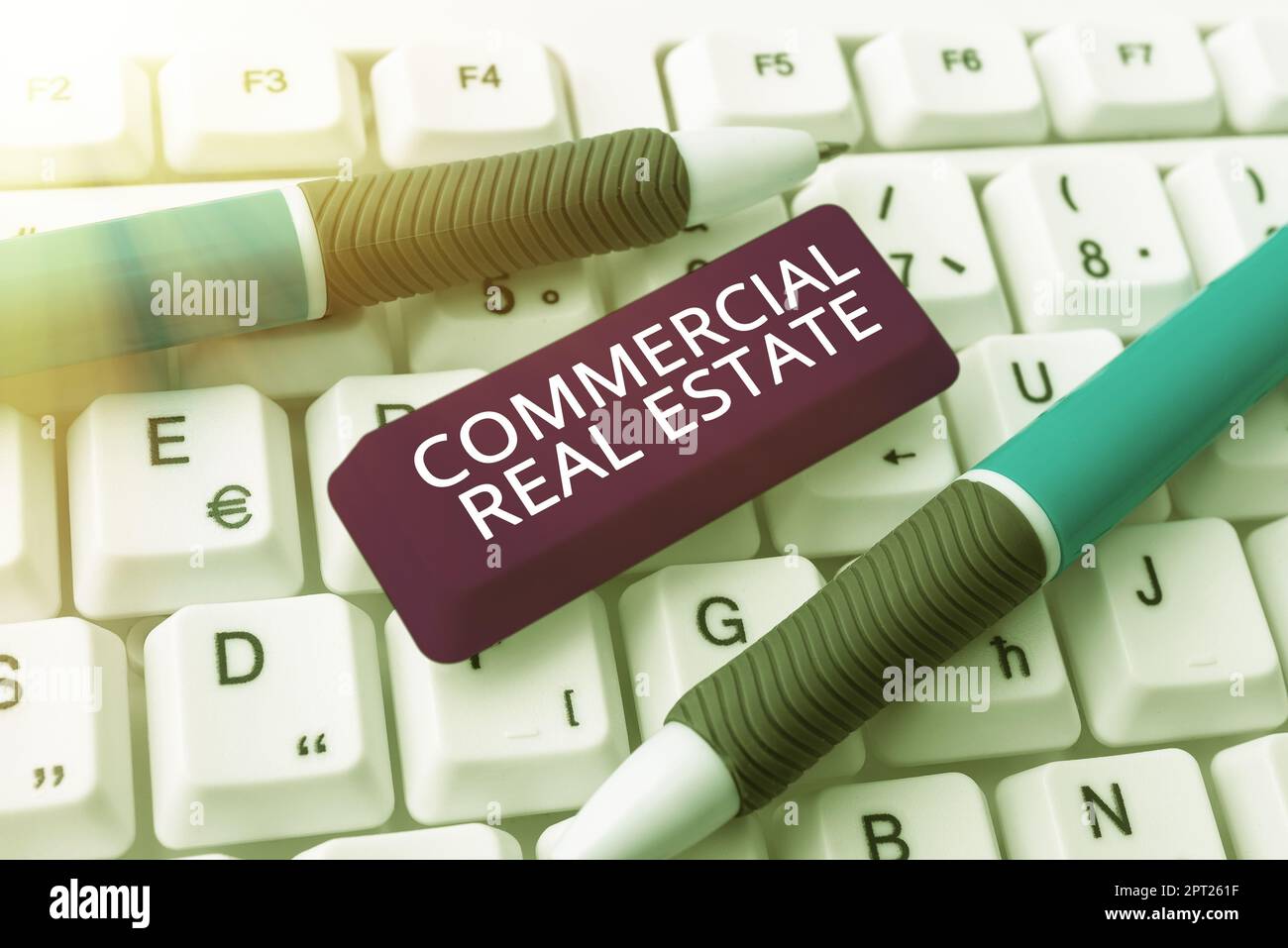 Hand writing sign Commercial Real Estate, Concept meaning Income 