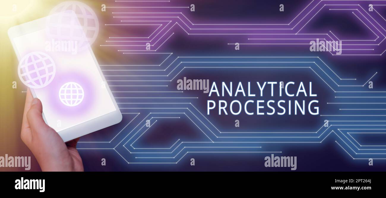 Sign displaying Analytical Processing, Business concept easily View Write Reports Data Mining and Discovery Stock Photo