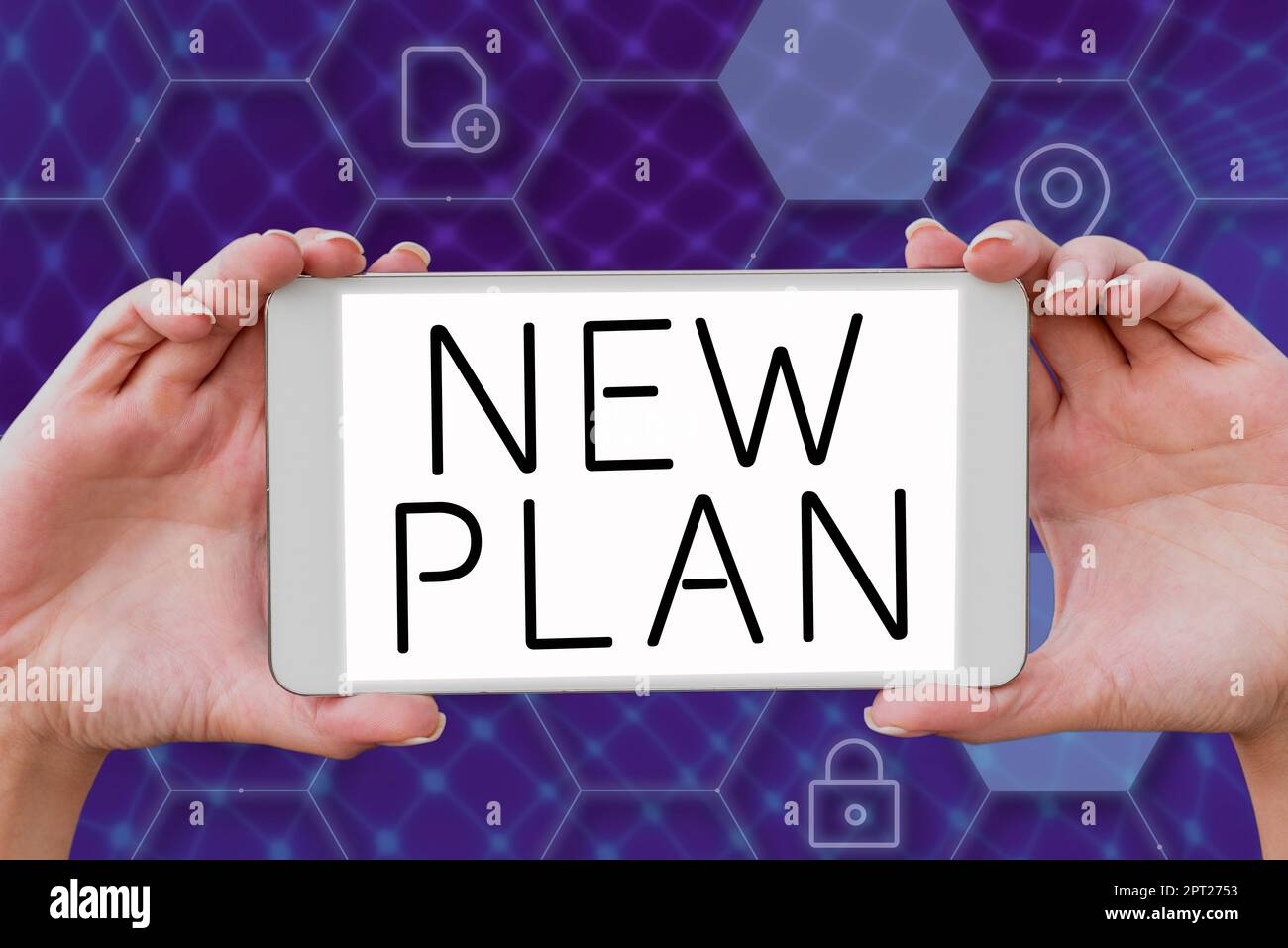 Conceptual caption New Plan, Word for Start of a detailed proposal of