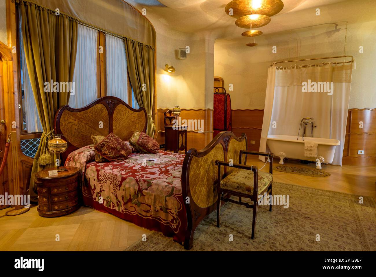 Apartment with modernist decoration and furniture located on the second floor of Casa Batlló (Barcelona, Catalonia, Spain) Stock Photo