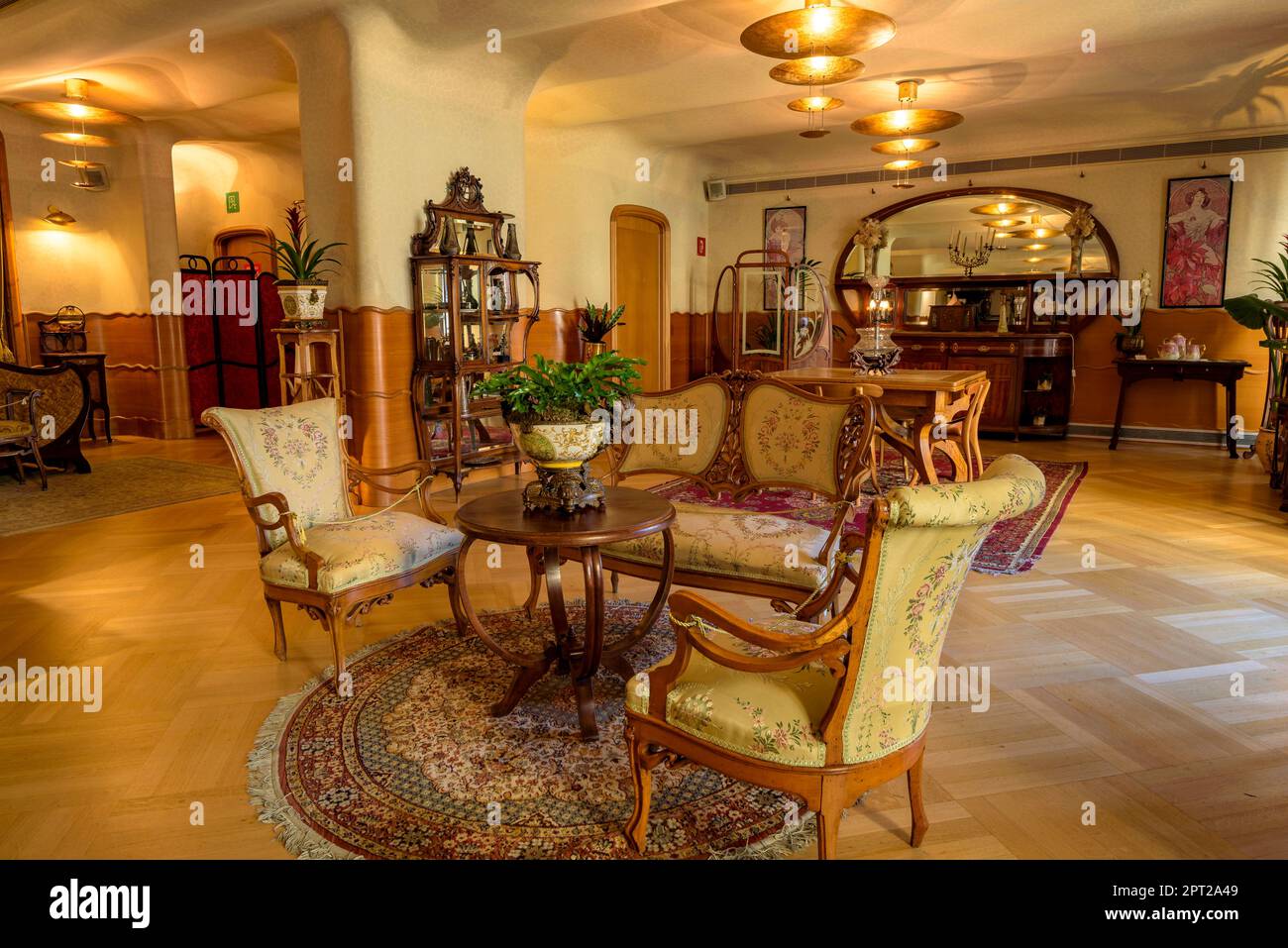 Apartment with modernist decoration and furniture located on the second floor of Casa Batlló (Barcelona, Catalonia, Spain) Stock Photo