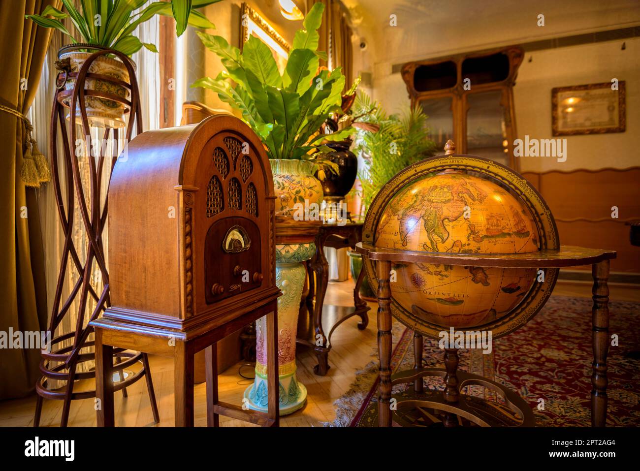 Apartment with modernist decoration and furniture located on the second