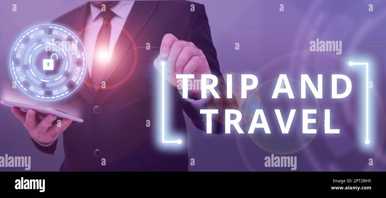 Conceptual caption Trip And Travel, Business showcase famous landmarks and tourist destinations planning Stock Photo