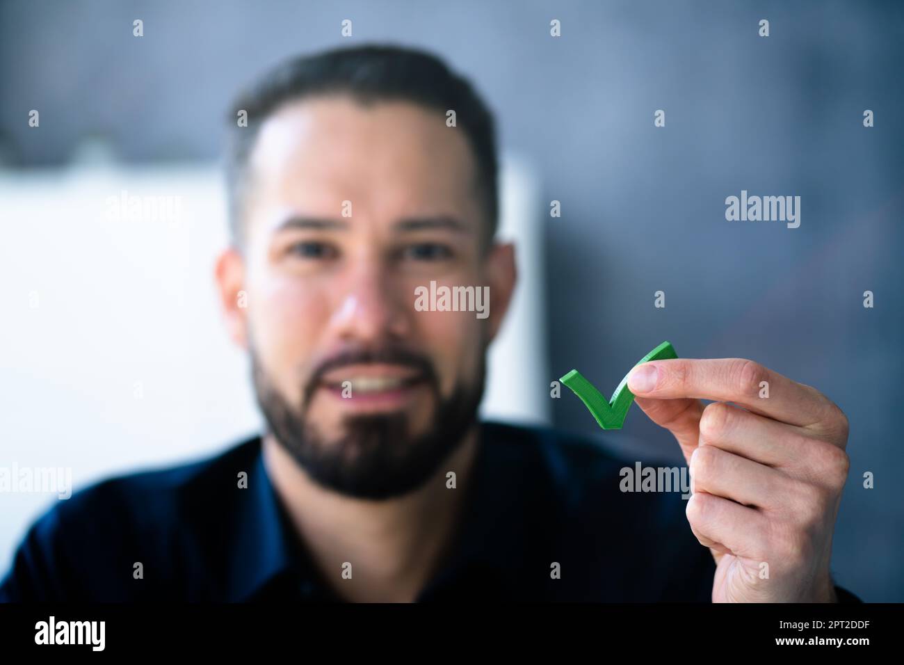Legitimate Correct Answer Appropriate Green Check Mark Stock Photo