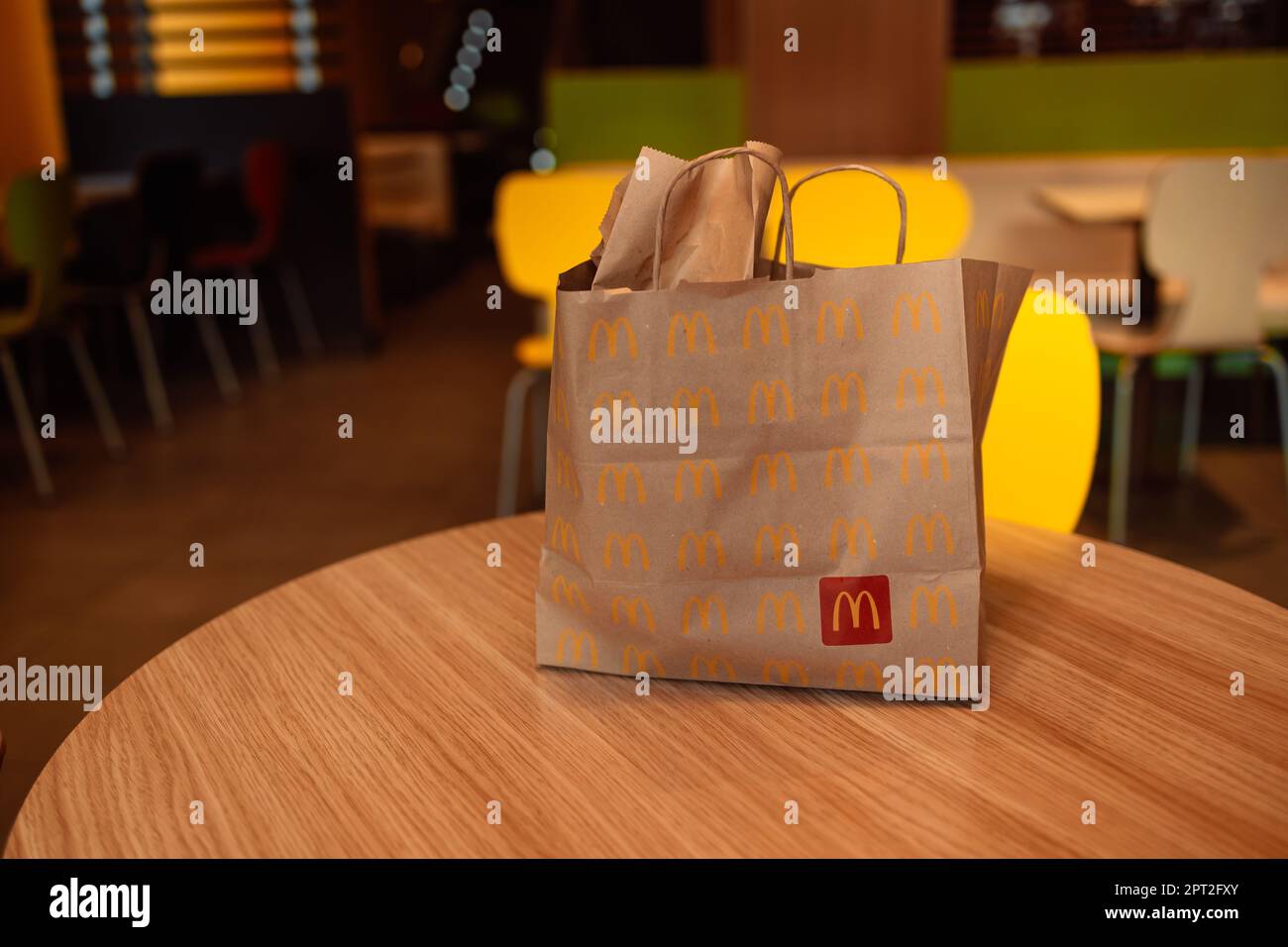 Valencia,Spain October 16, 2022 Paper bag packaging design for