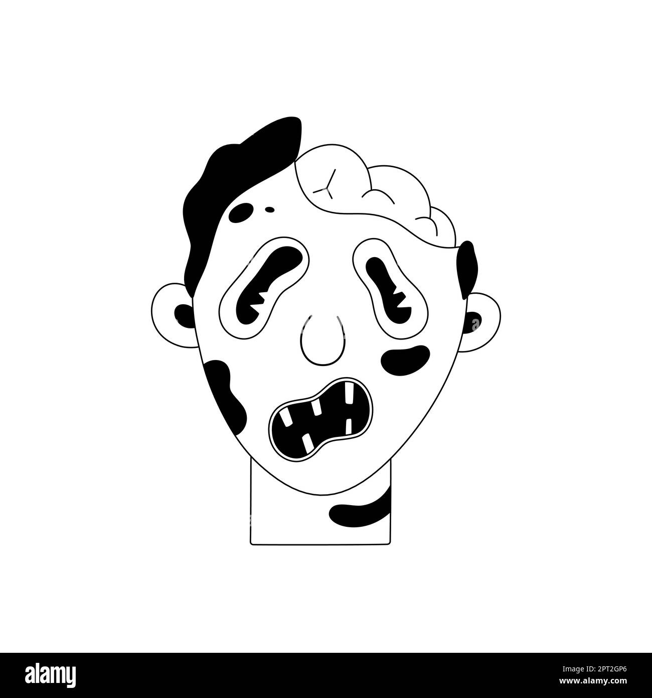 Zombie. Halloween spooky cartoon character isolated on white background