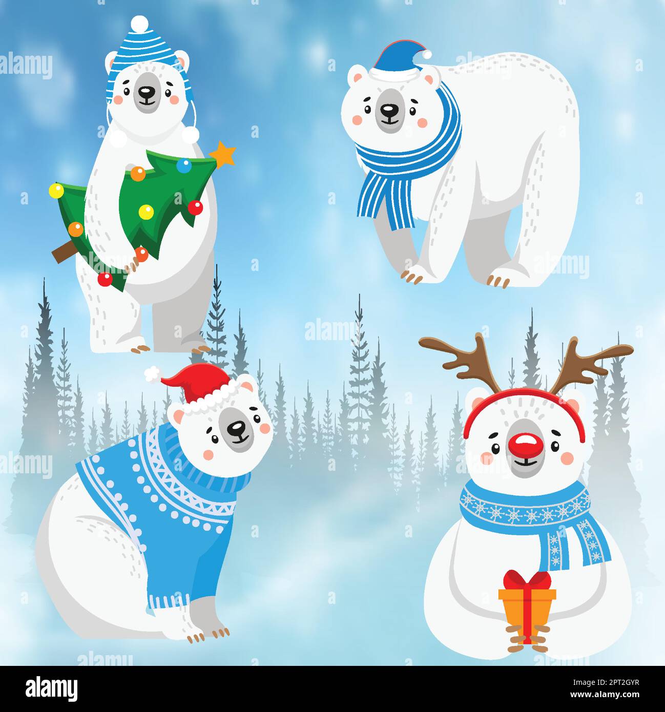 Cartoon polar bear white bears hi-res stock photography and images - Alamy