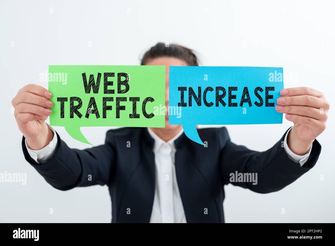 Text showing inspiration Web Traffic Increase, Word Written on Expand Visitors to a Website a number of Visits Stock Photo