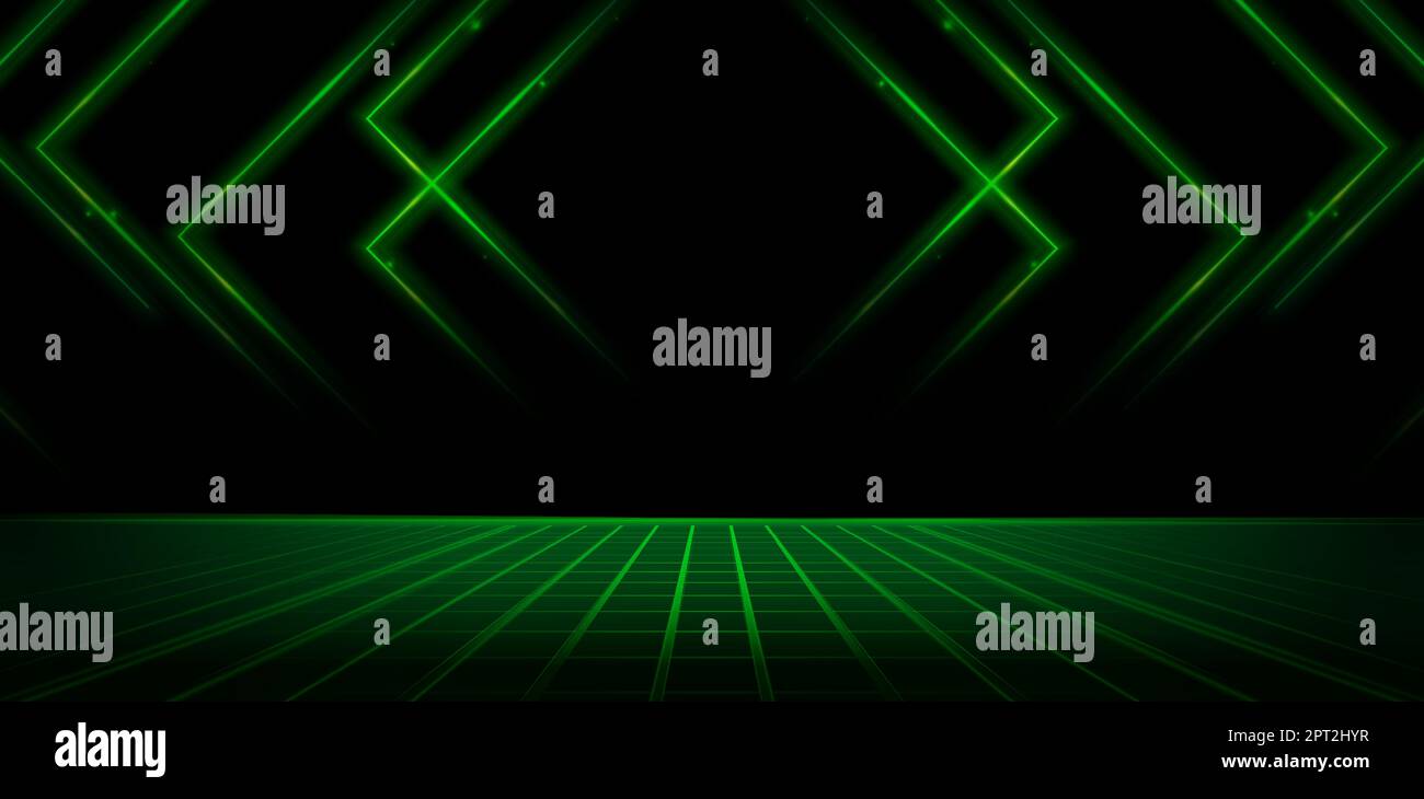 neon green glowing in the dark illustration of abstract background