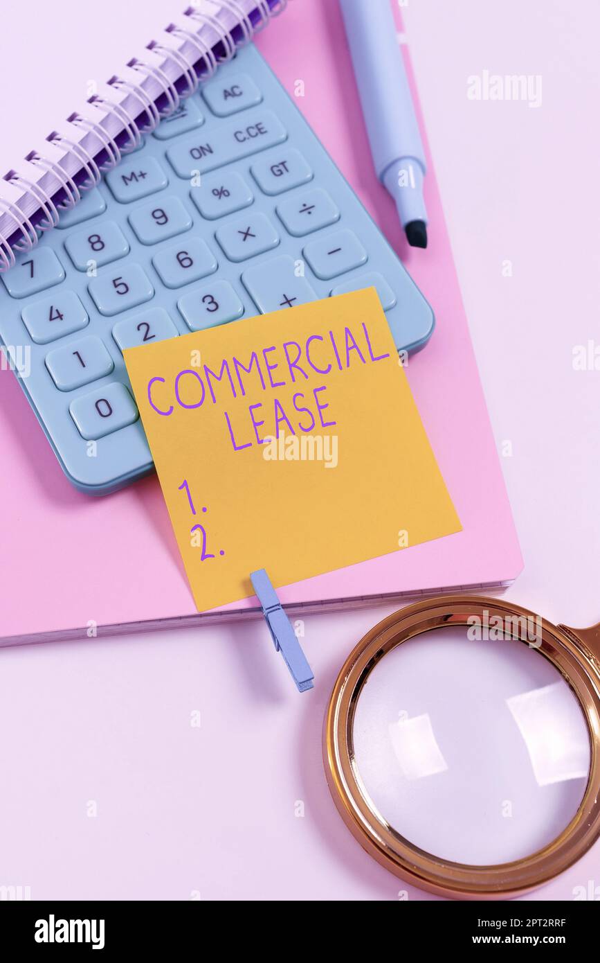 Conceptual display Commercial Lease, Word Written on study of both ...