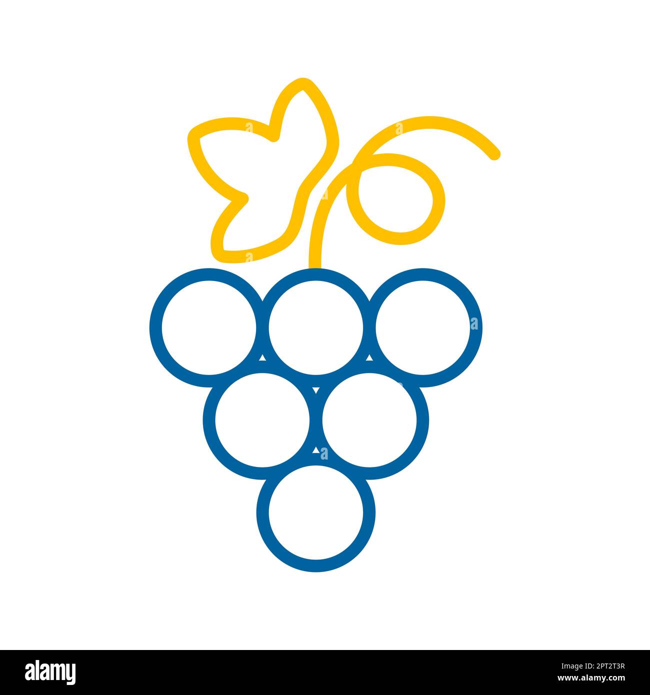 Bunch of grapes with leaf vector icon. Graph symbol for food and drinks ...