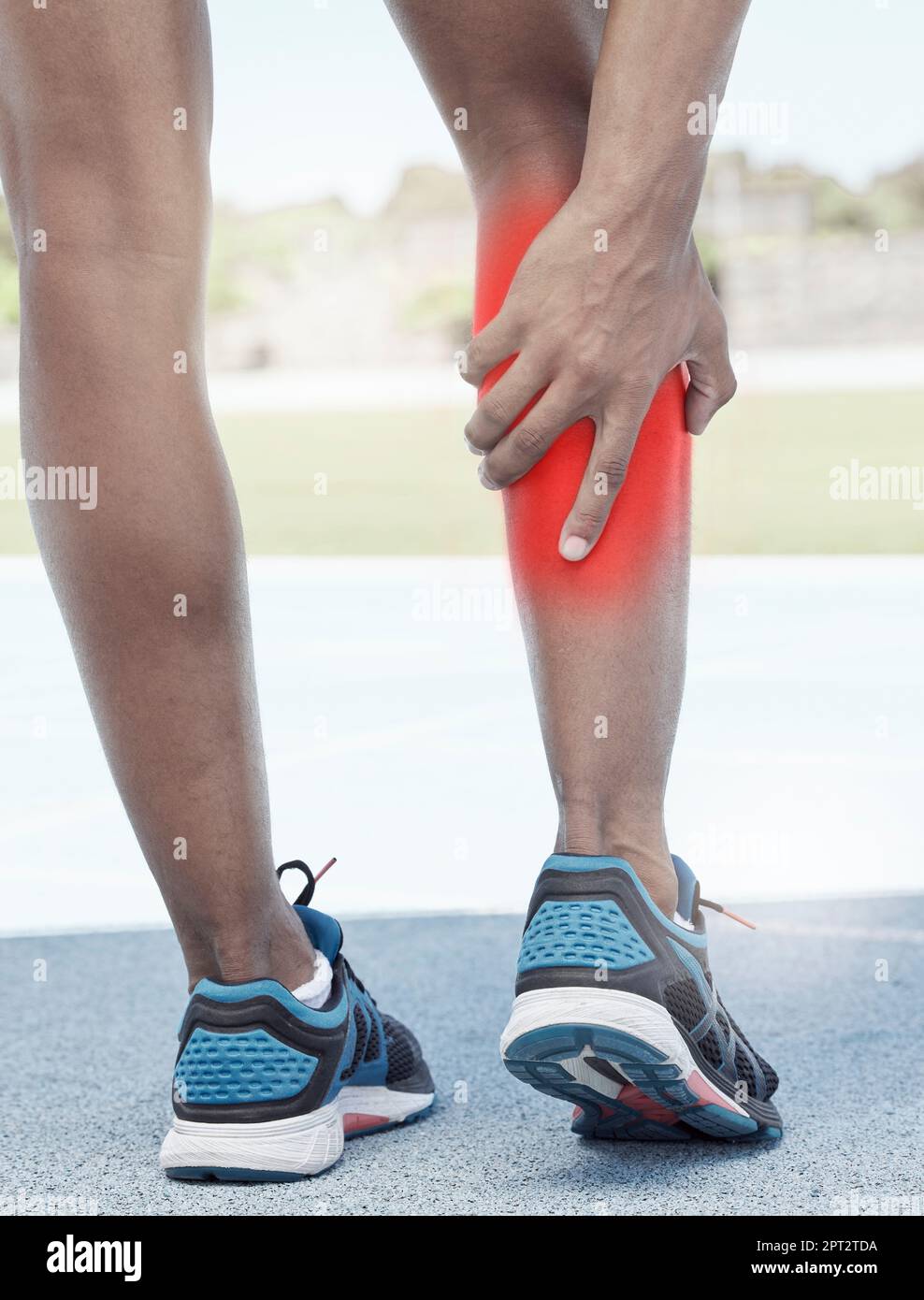 Runner, calf pain and leg injury accident during fitness running