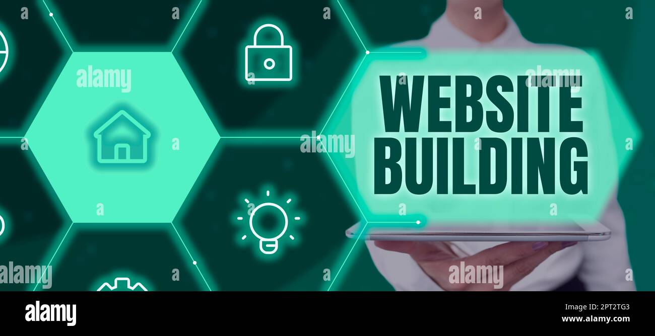 Conceptual display Website Building, Word Written on site is ...