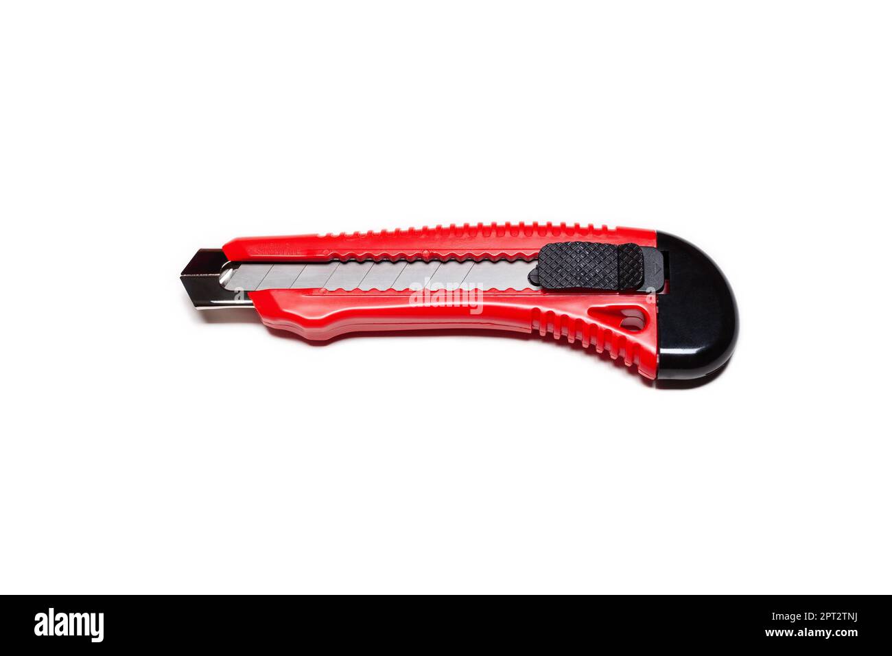 Red clerical knife on a white background Stock Photo