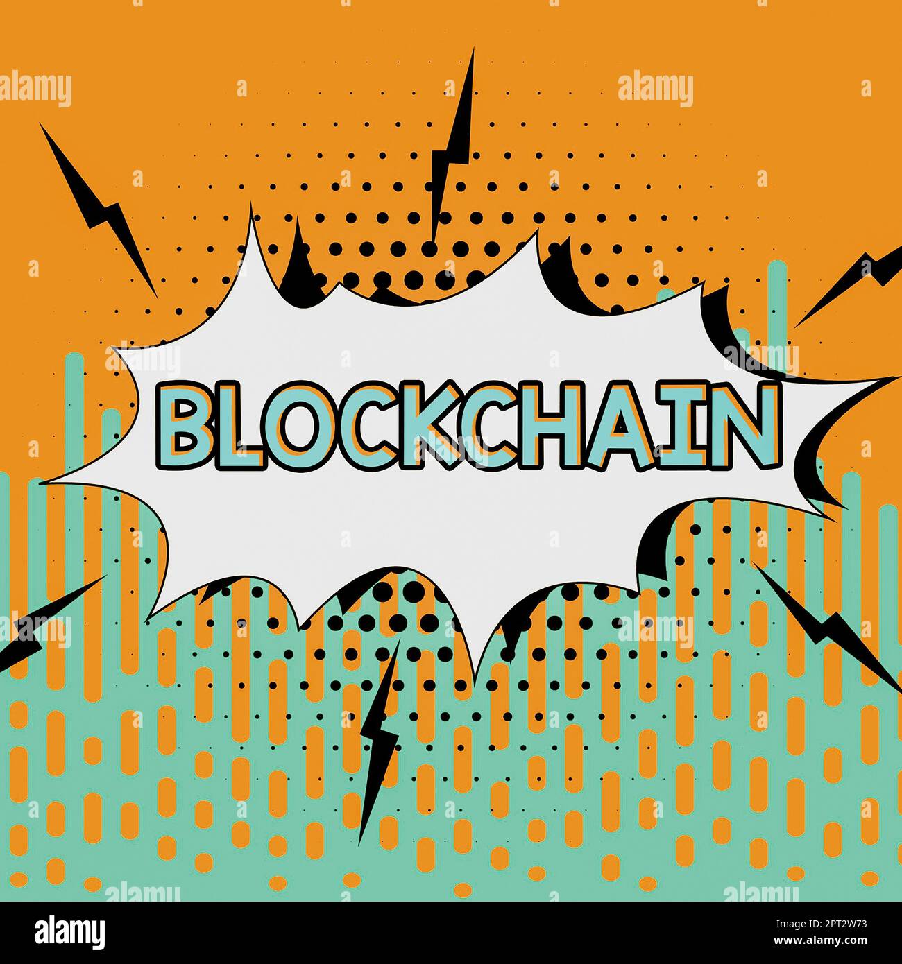 Conceptual display Blockchain, Internet Concept Hollywood, refers to