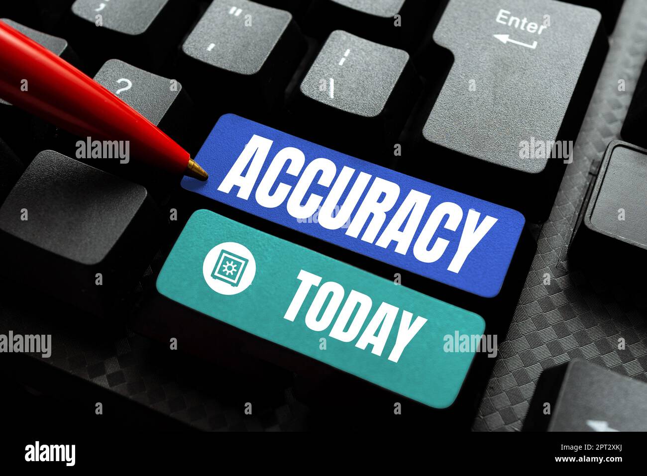 Acuracy Of The Computer Sign displaying Accuracy, Business overview refer to the closeness of ...