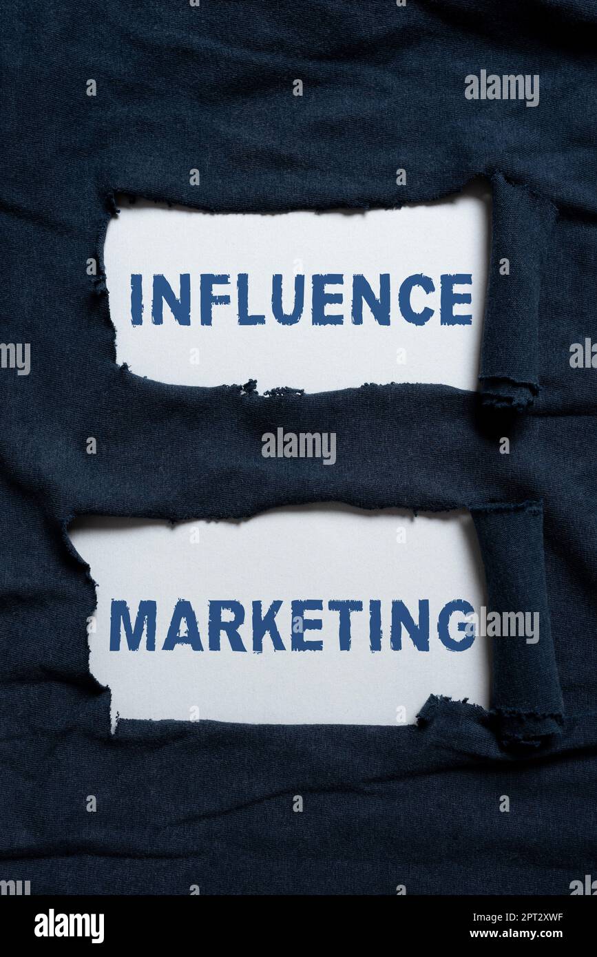 Handwriting text Influence Marketing, Business concept form of social