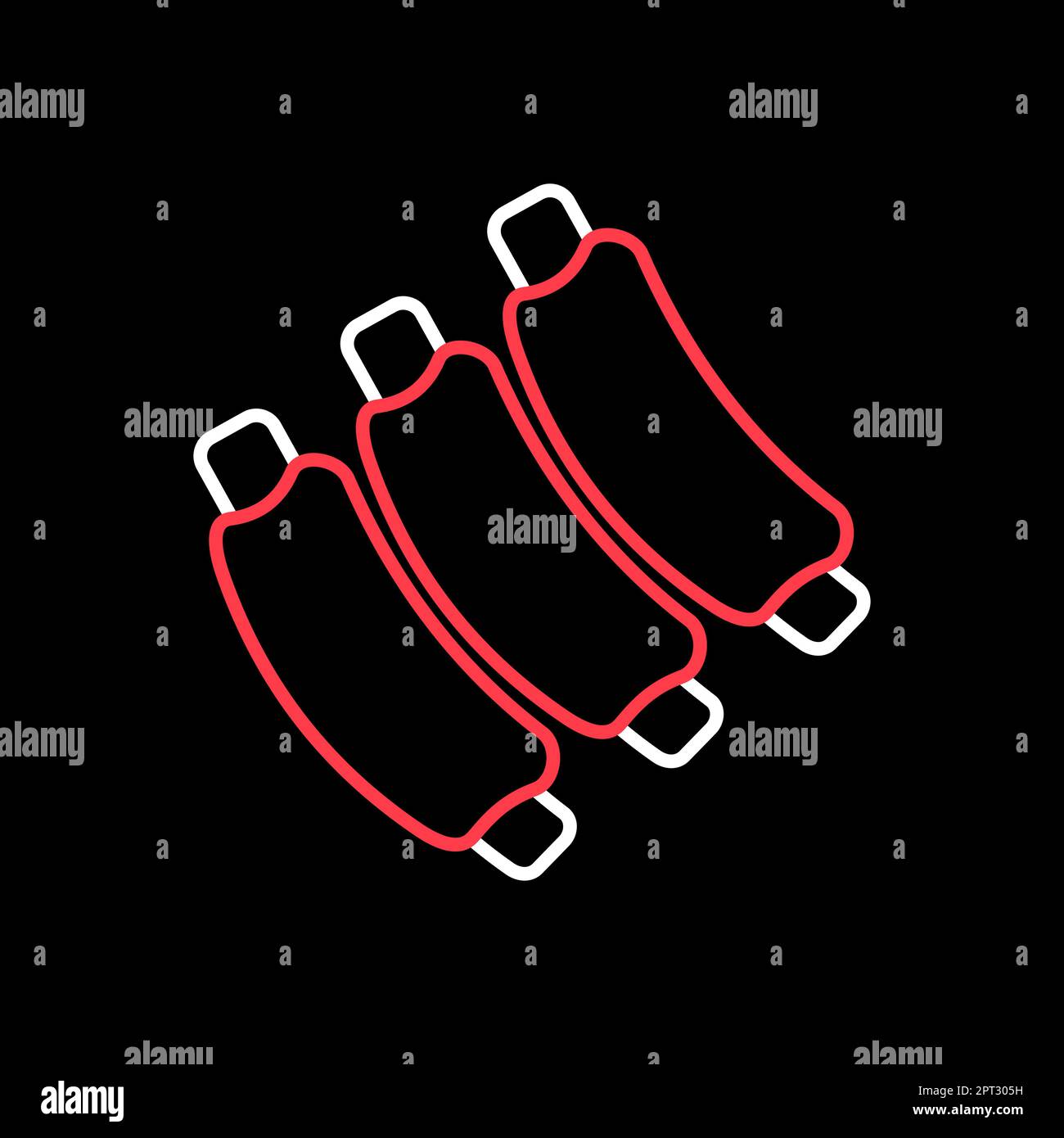 Ribs food meat isolated on dark background icon. Farm animal sign ...