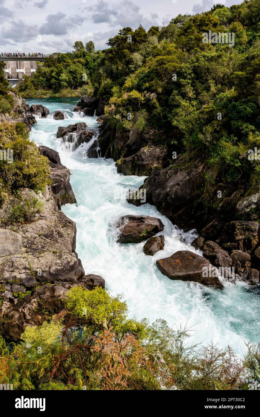 The Aratiatia Rapids, Waikato Region, North Island, New Zealand Stock Photo