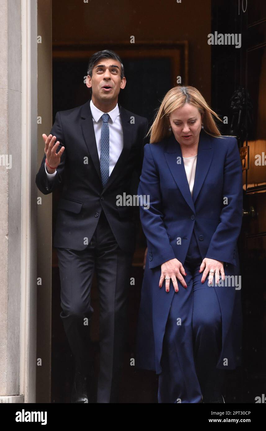 London, England, UK. 27th Apr, 2023. Prime Minister of Italy,