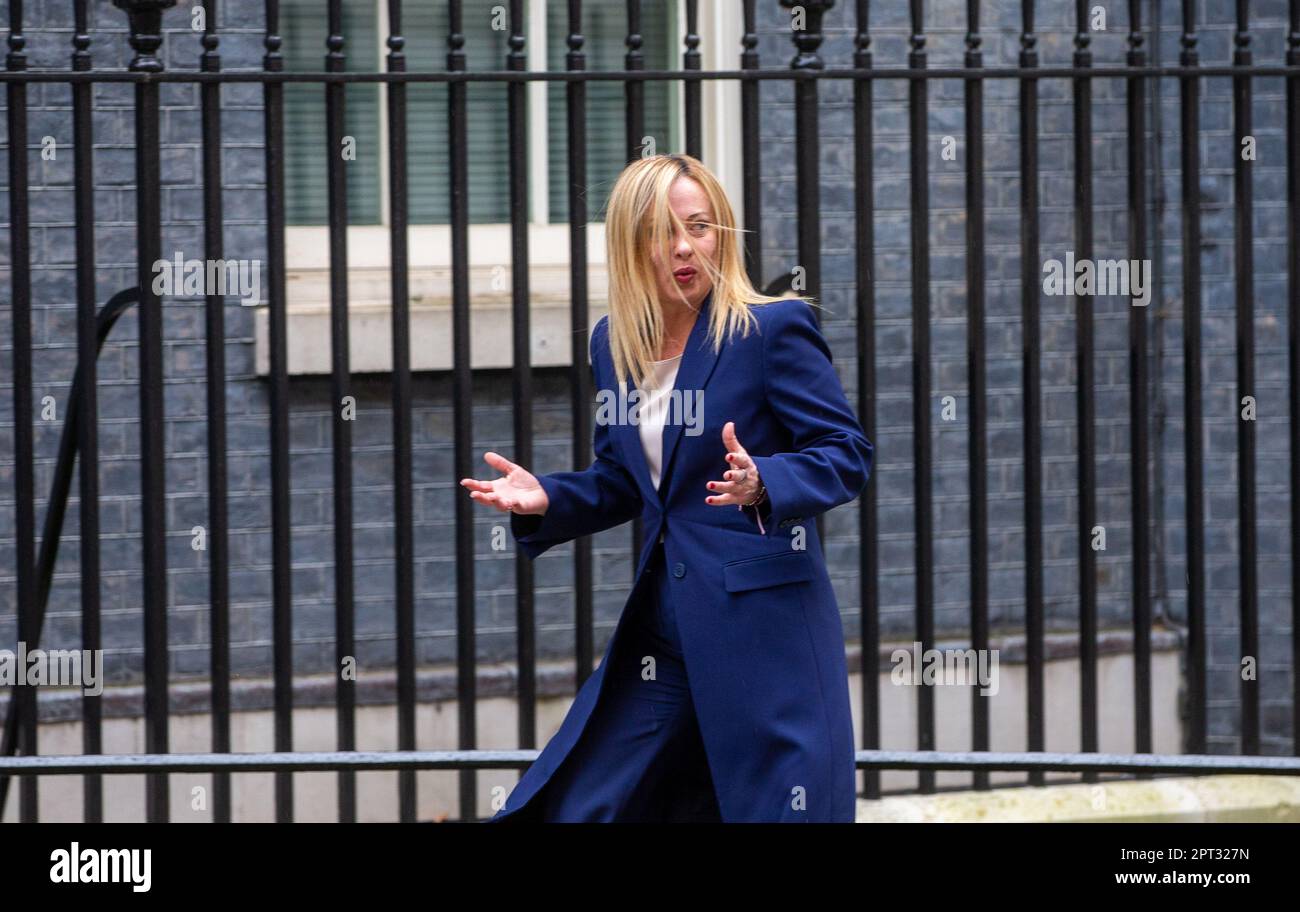 London, England, UK. 27th Apr, 2023. Prime Minister of Italy