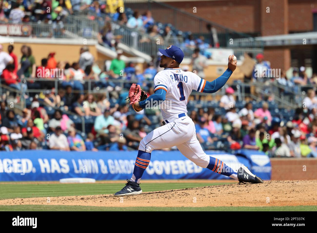 Durham, NC Durham Bulls pitcher Luis Patiño (1) delivers a pitch