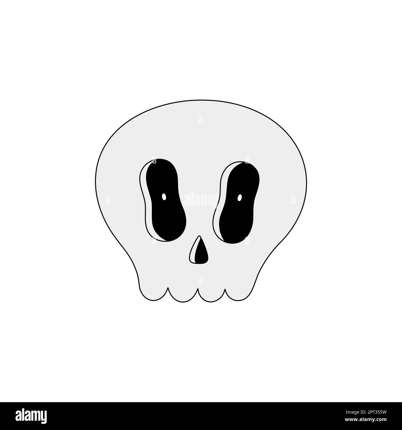 Skull. Halloween spooky cartoon object isolated on white background ...