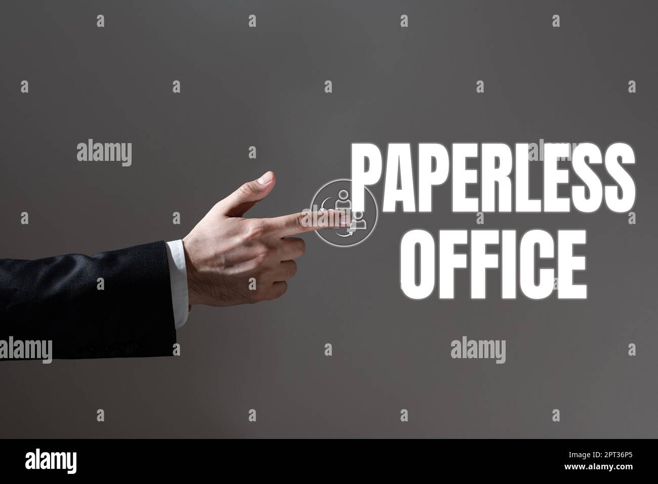Conceptual caption Paperless Office, Business concept the area in an ...