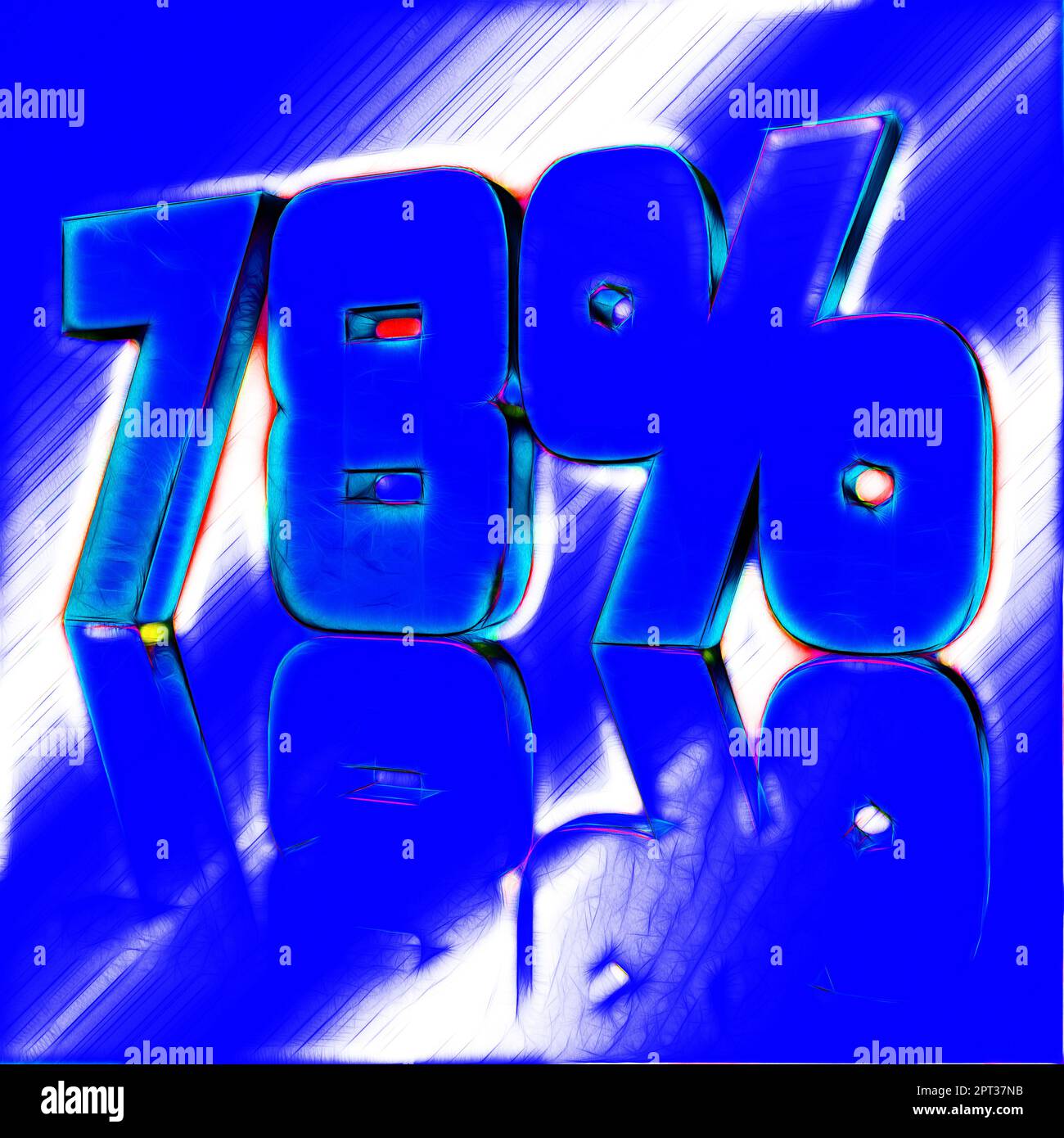 78%, 78 percent as a 3D illustration, 3D rendering Stock Photo - Alamy