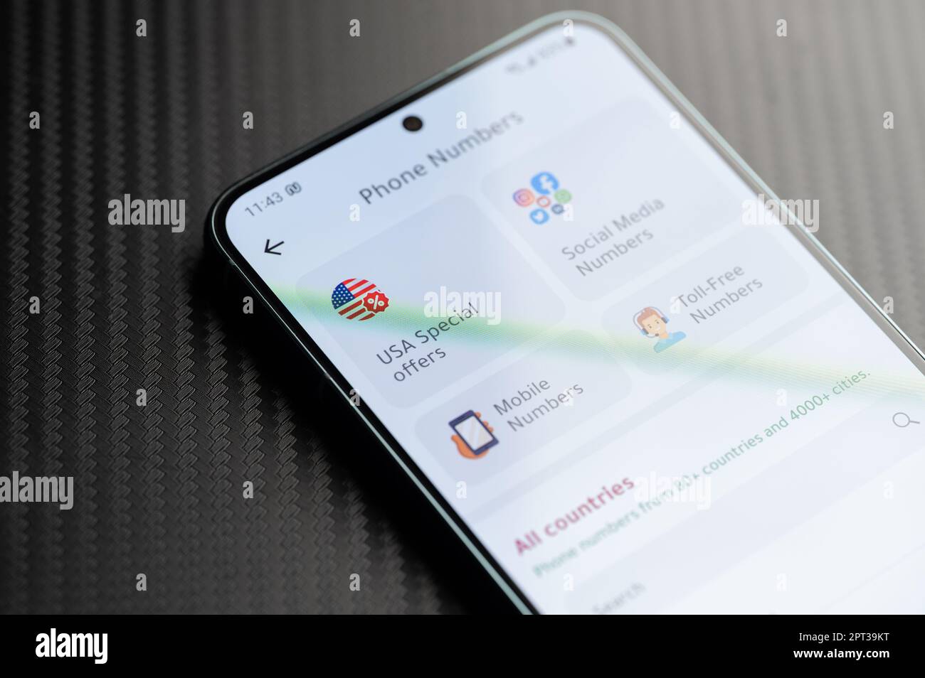 New York USA April 26 2023 Choose Number In ESIM App On Smartphone New York Usa April 26 2023 Choose Number In Esim App On Smartphone Screen Close Up View 2PT39KT