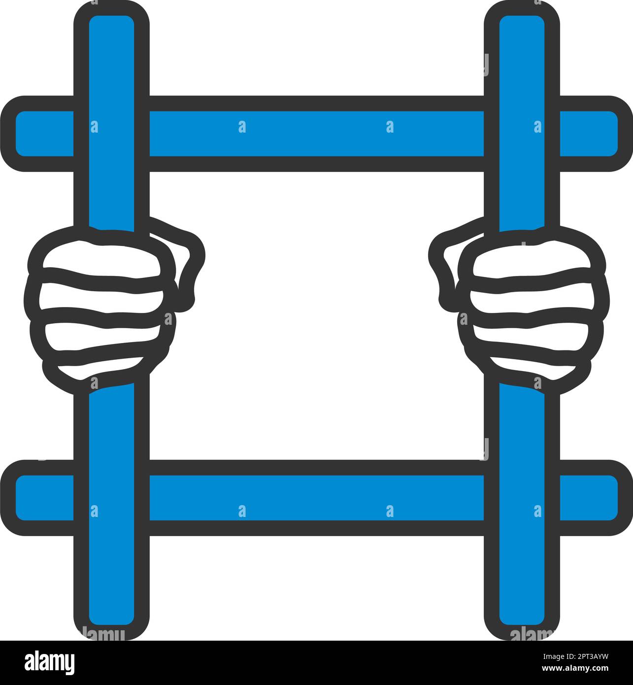 Hands Holding Prison Bars Icon Stock Vector