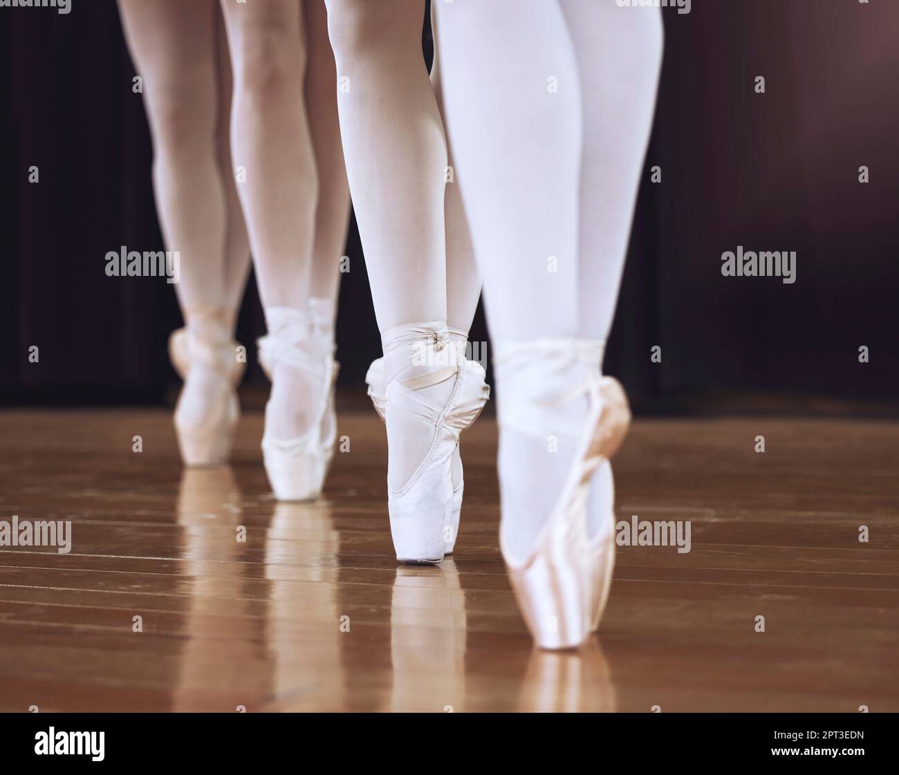 Ballet, fitness dancer and woman on theatre stage for dance workout