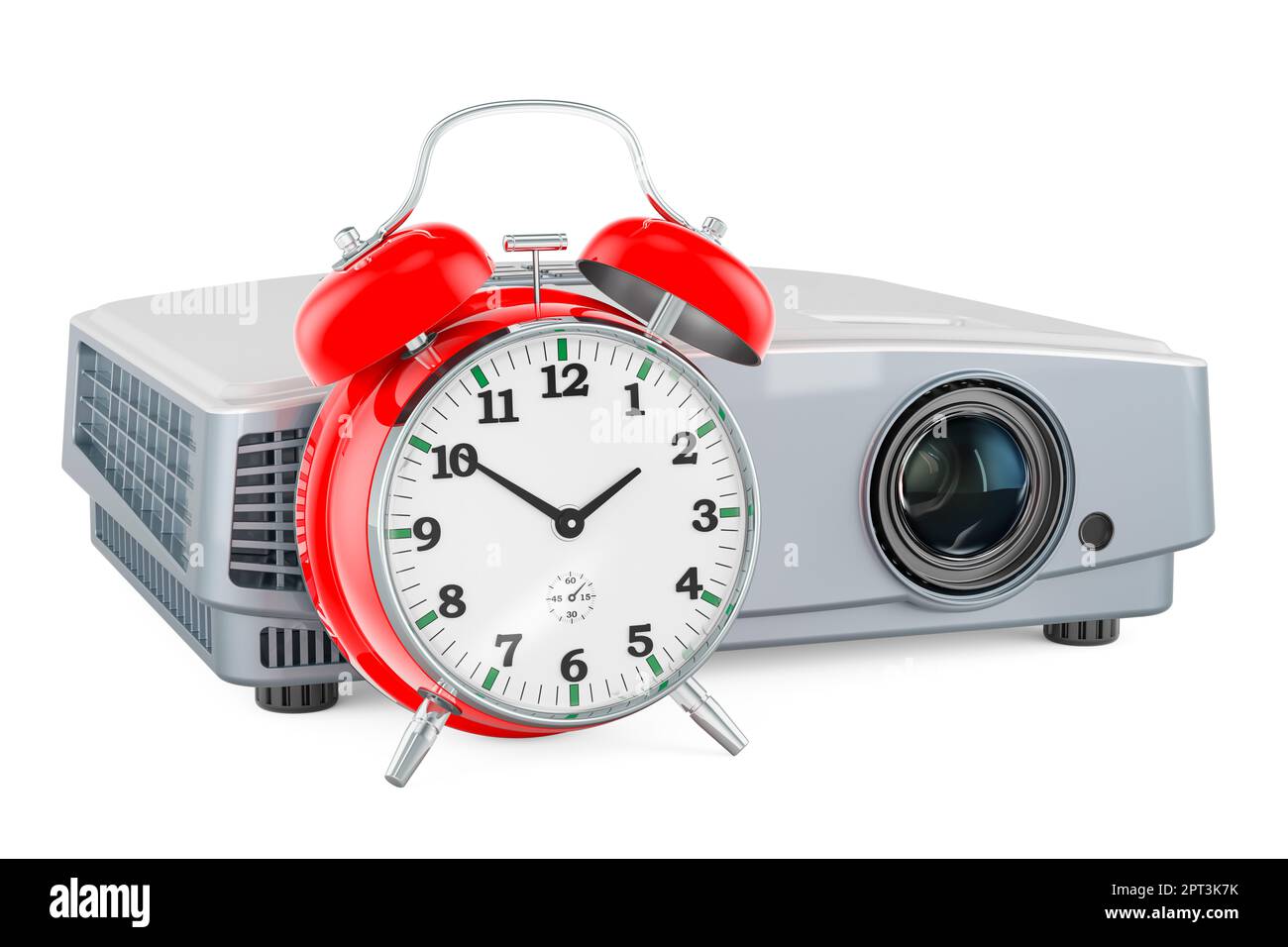 Projector with alarm clock, 3D rendering isolated on white background ...