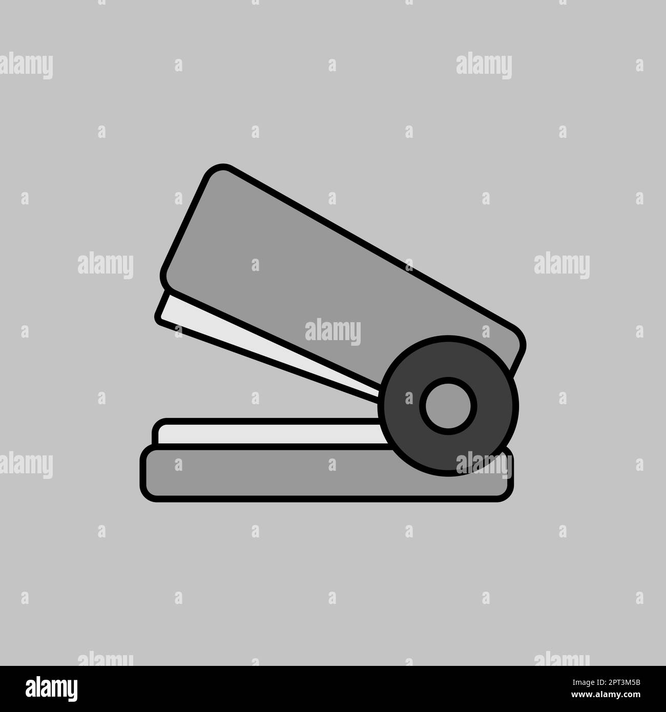 Stapler outline grayscale icon workspace sign stock vector image art