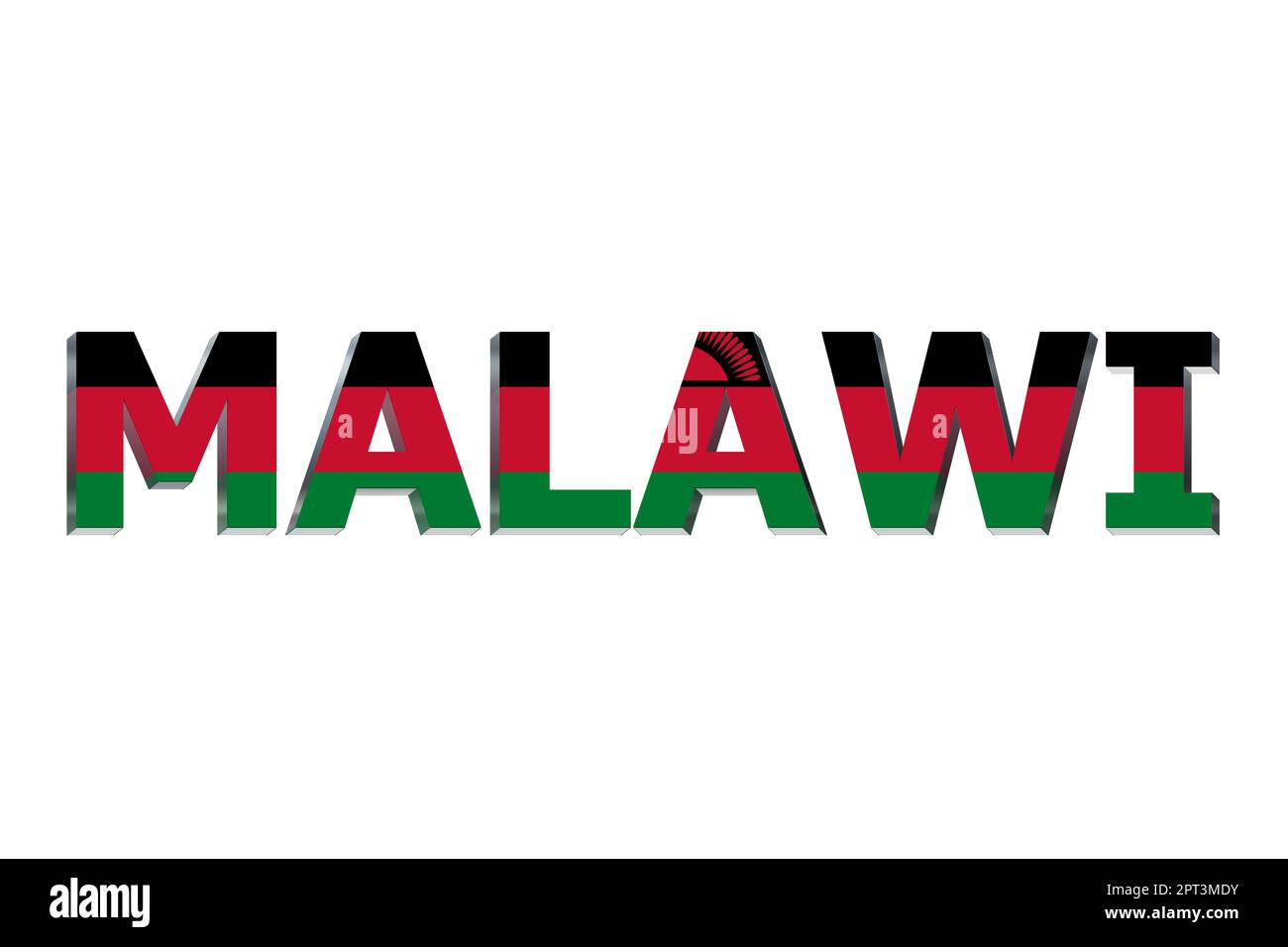 3D Flag of Malawi on a text background Stock Photo - Alamy
