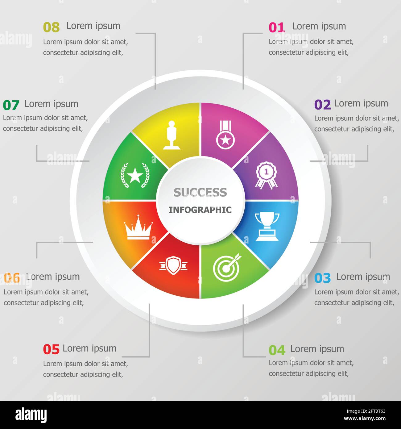 Infographic design template with success icons Stock Vector Image & Art ...