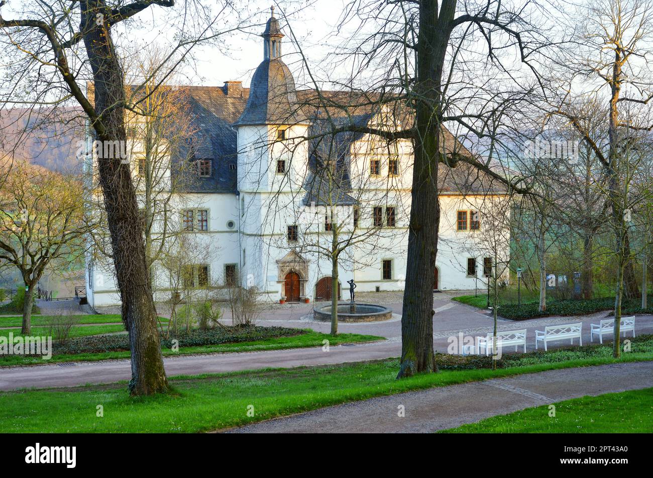 Dornburg castle palace in Germany, beautiful view in spring season Stock Photo