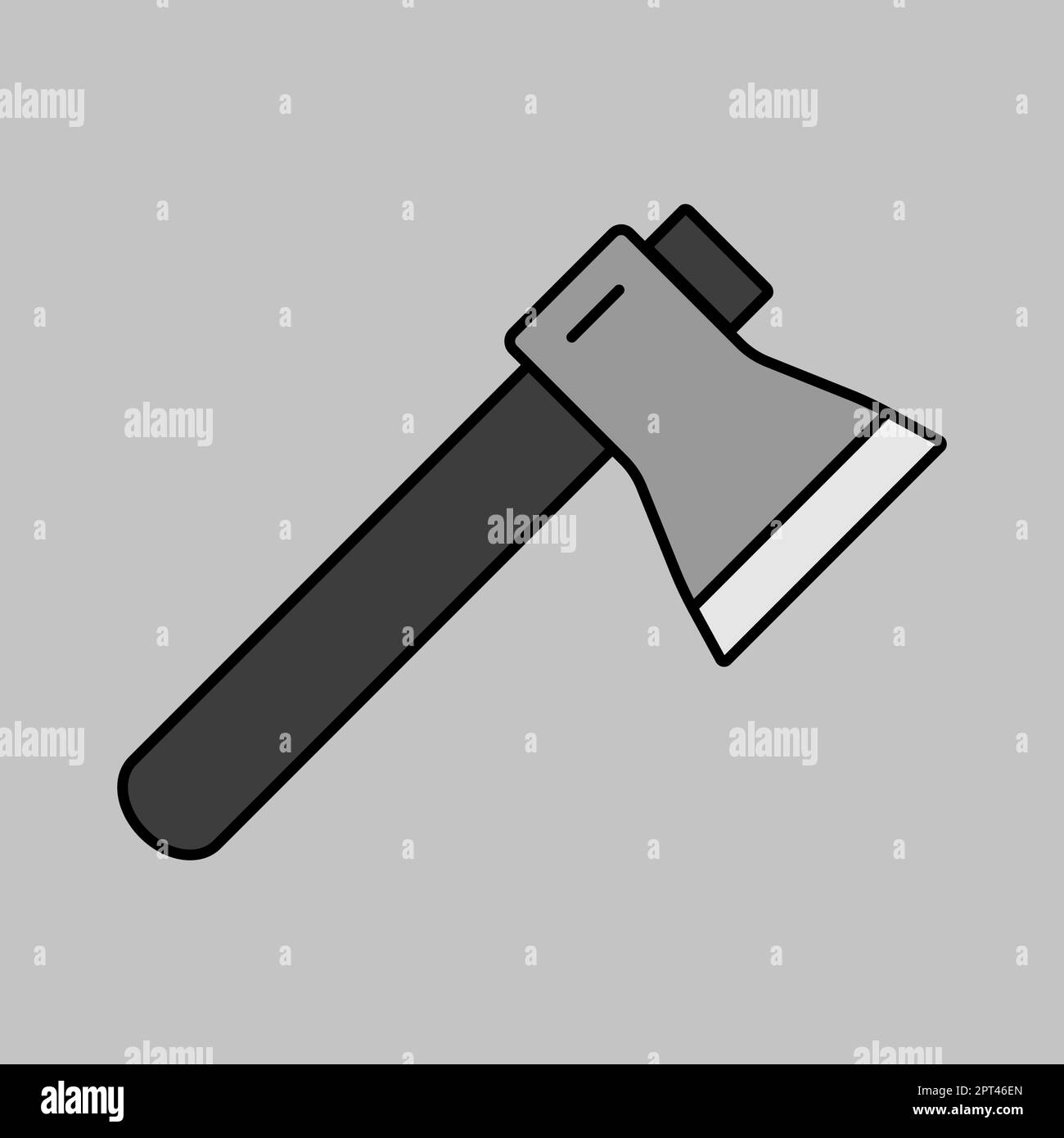 Axe or hatchet vector grayscale icon. Camping sign Stock Vector Image