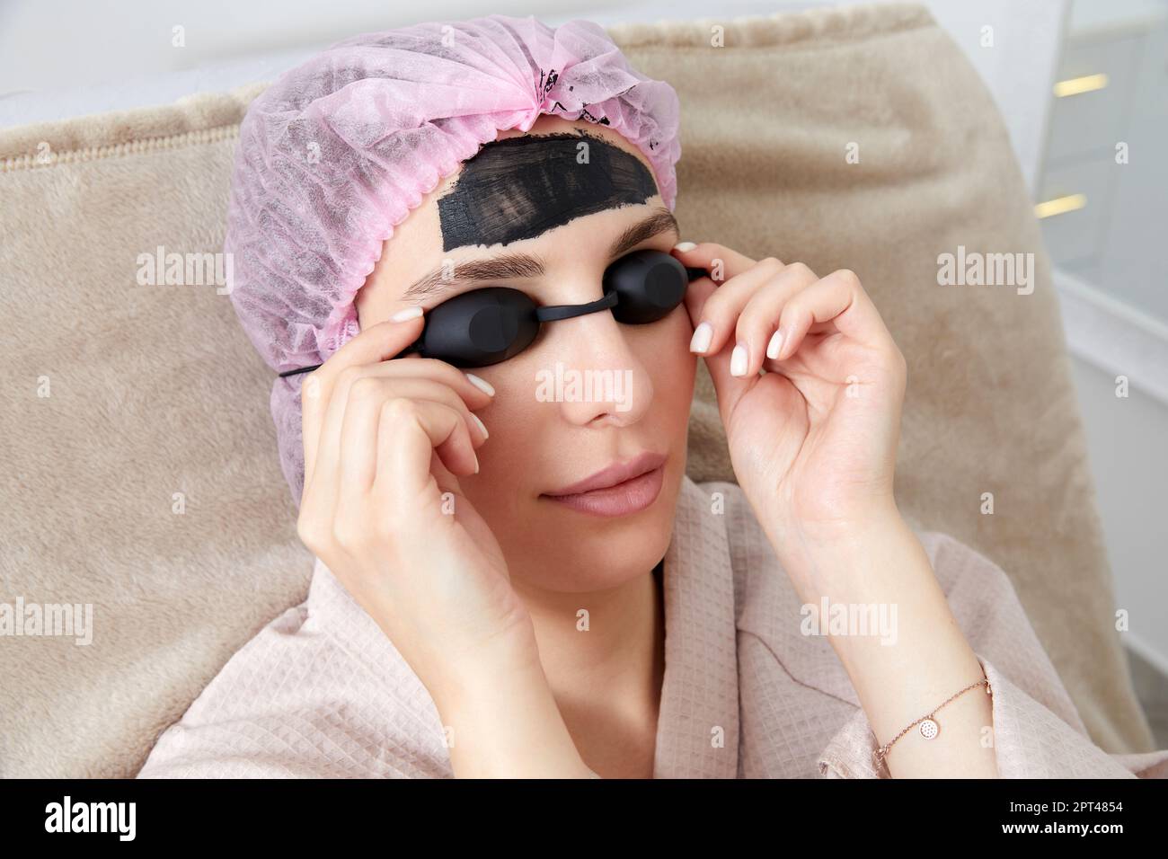 Woman peeling skin face hi-res stock photography and images - Alamy