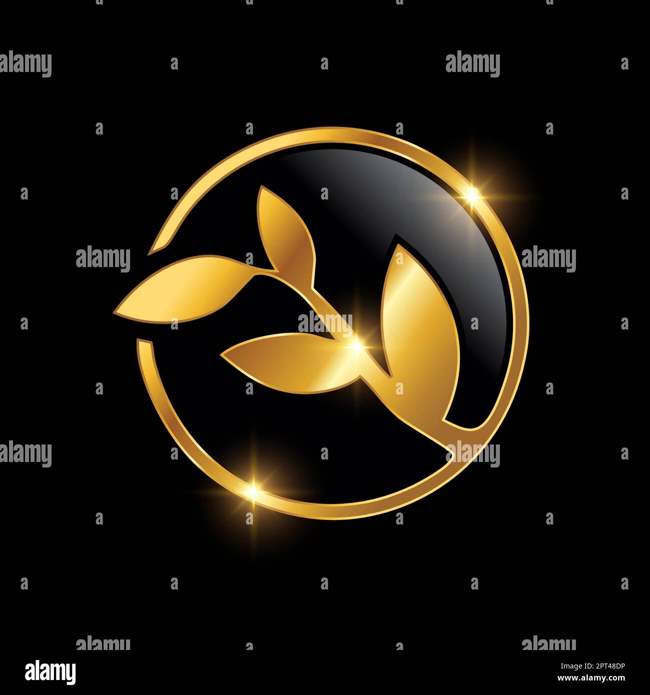 Golden Leaf Luxury Royal Logo Sign Stock Vector Image & Art - Alamy