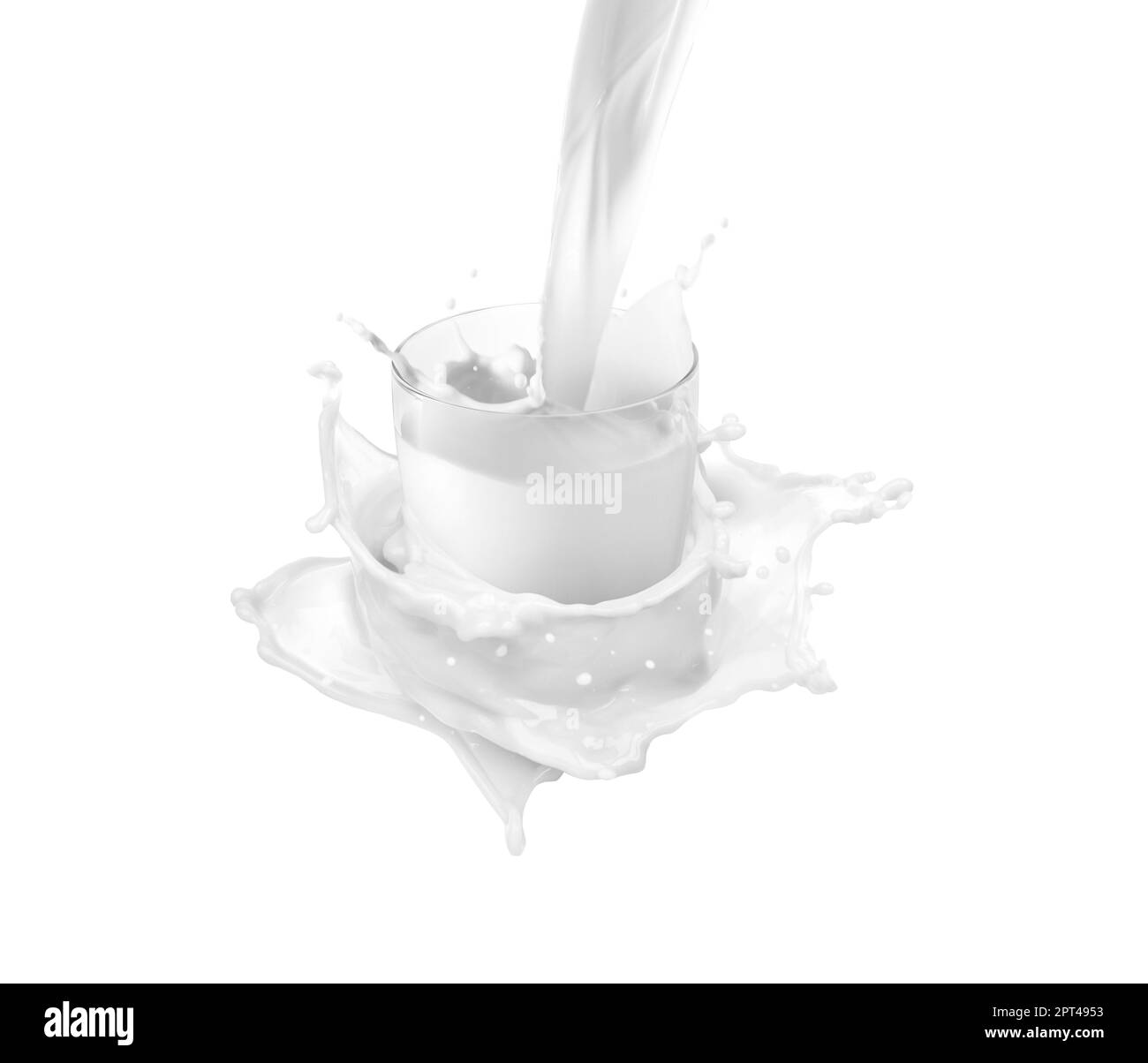 pouring a glass of milk creating splash, isolated on a white background  Stock Photo - Alamy, image size:1300x1204