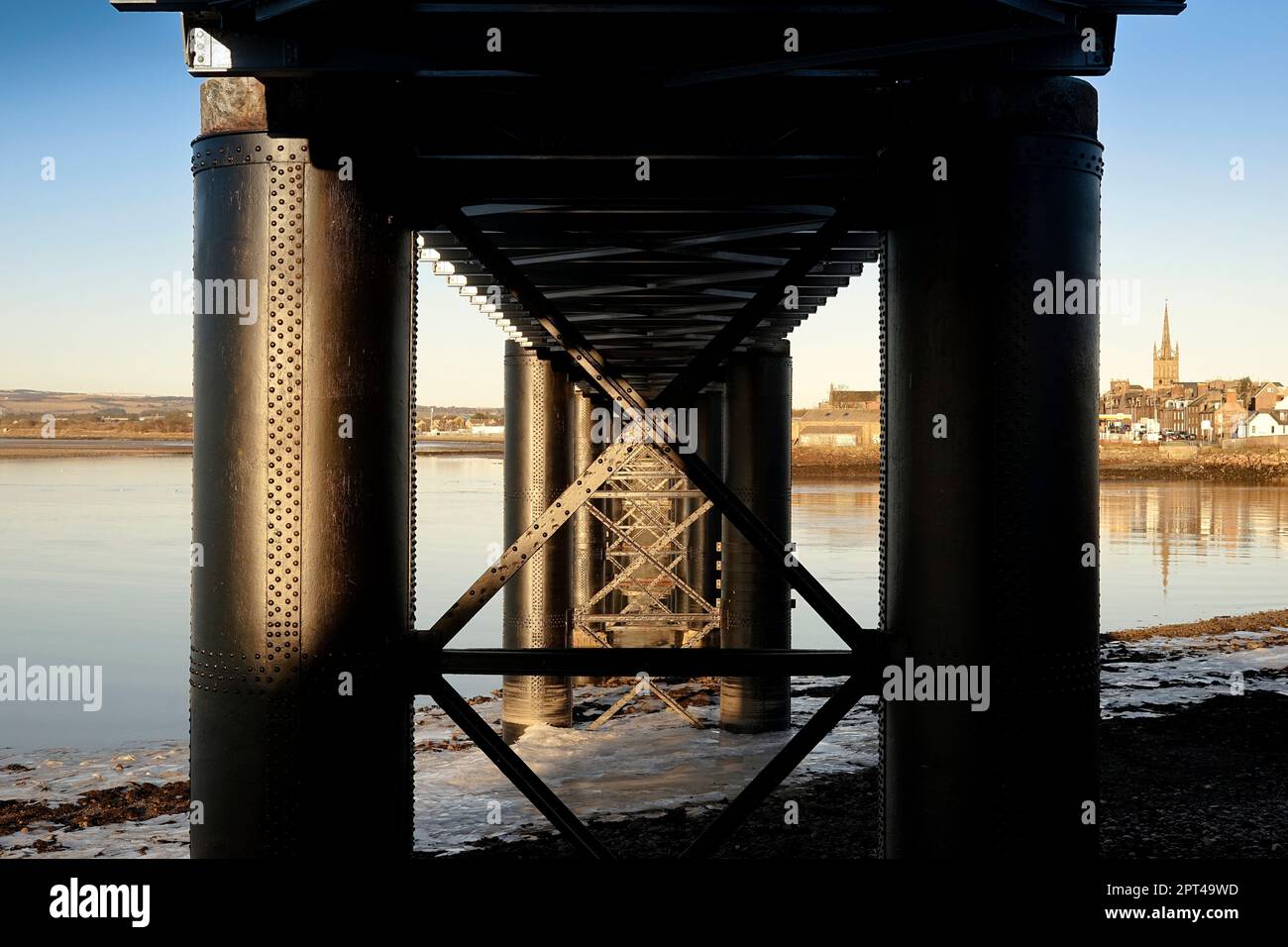 Railway Bridge, Montrose, Angus, Scotland Stock Photo