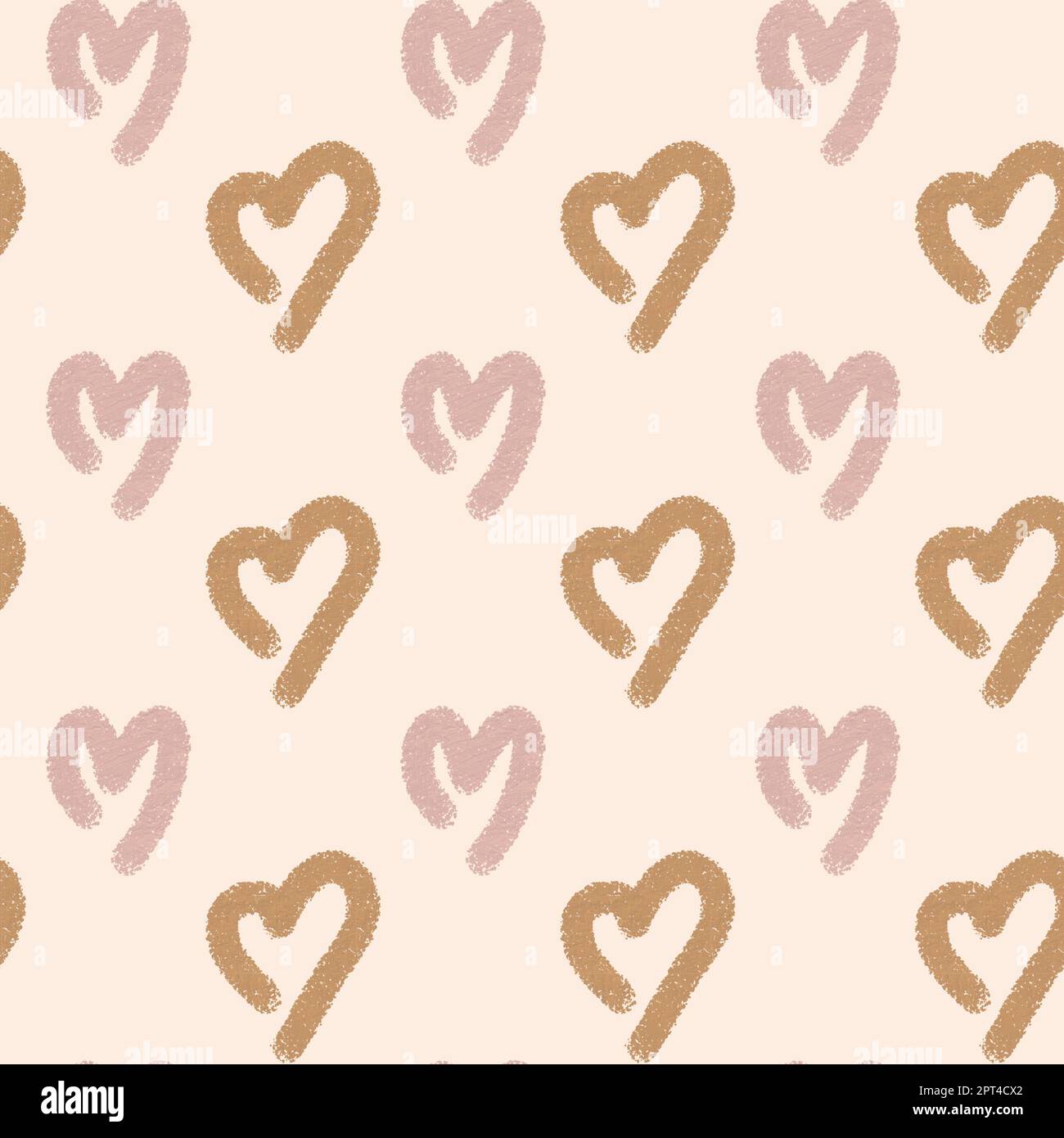 Heart shape seamless pattern doodle abstract background illustration ...