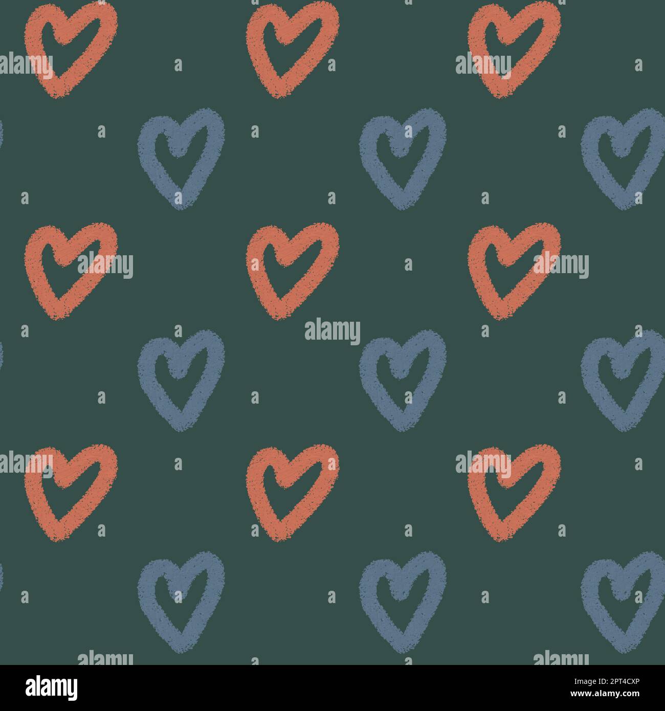 Heart shape seamless pattern doodle abstract background illustration ...