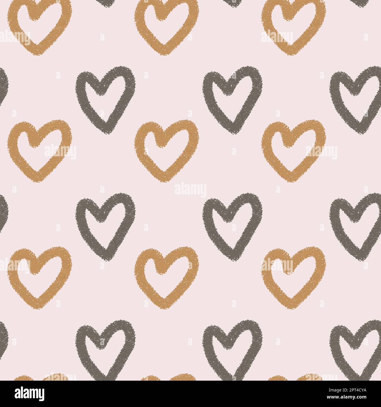 Heart shape seamless pattern doodle abstract background illustration ...