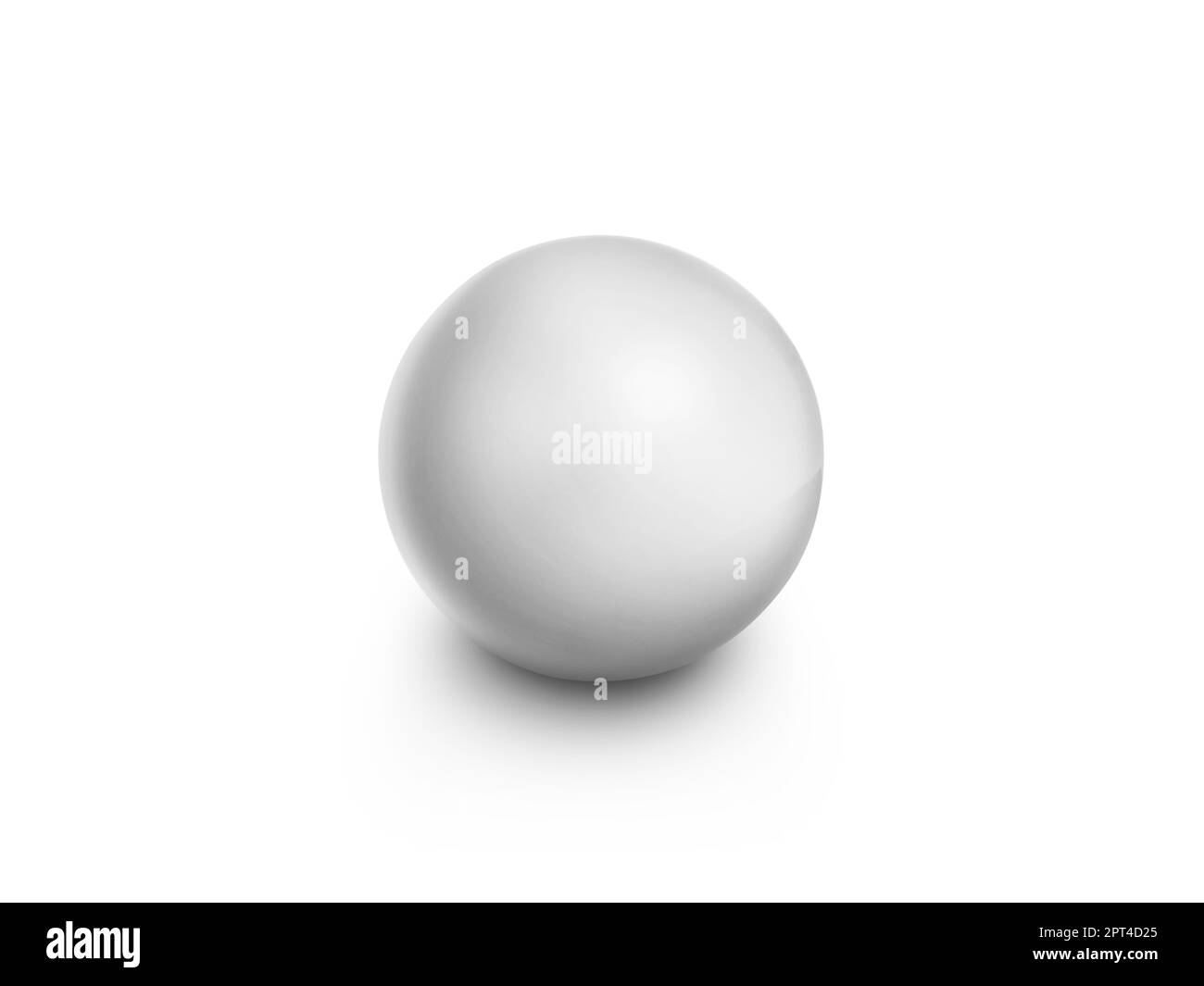 White Spheres Isolated on white Background. 3D render Stock Photo