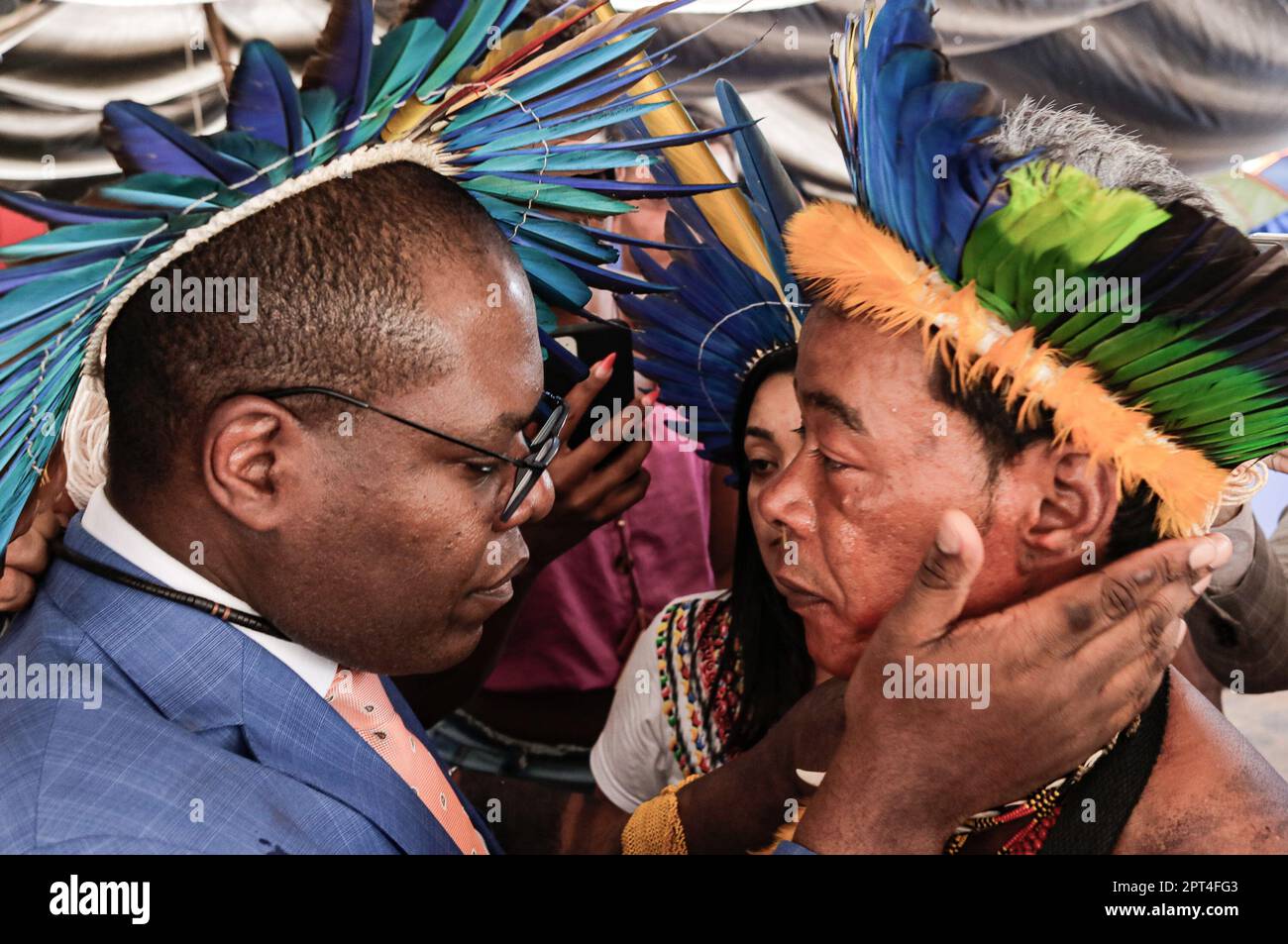 27 April 2023, Brazil, Brasília Silvio Almeida (l), Minister of Human