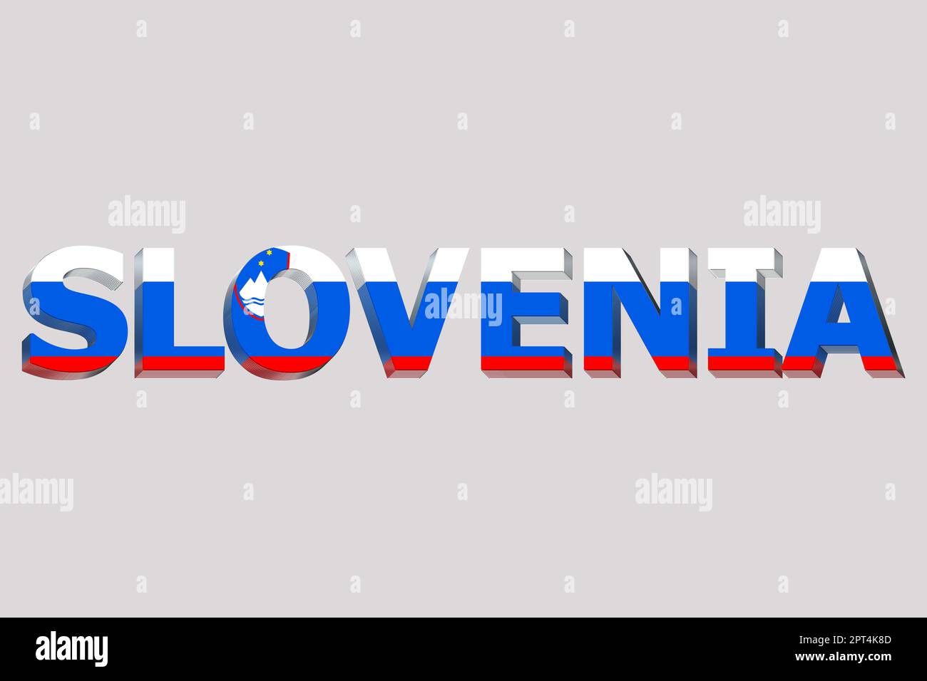 3D Flag of Slovenia on a text background Stock Photo - Alamy
