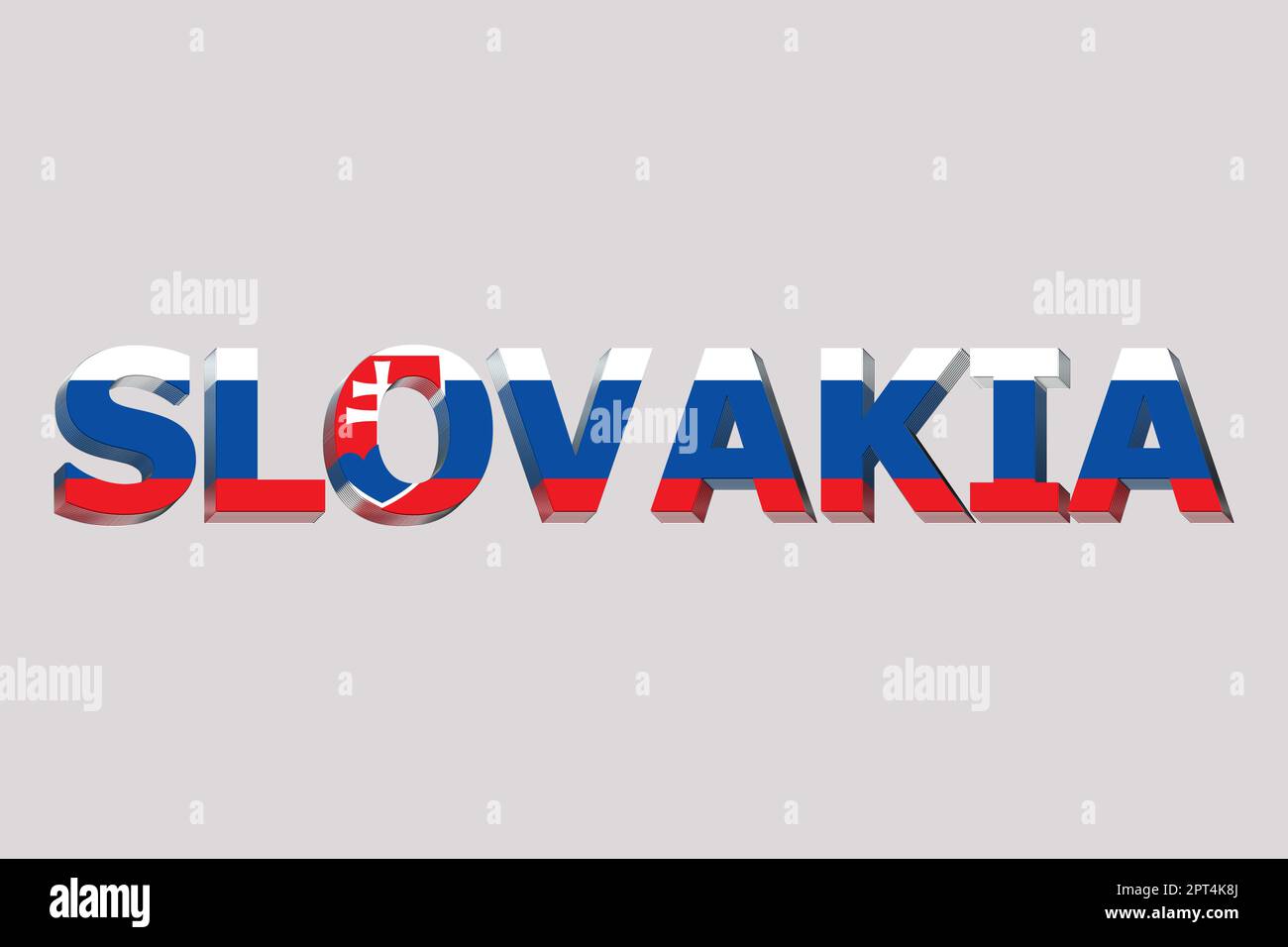 3D Flag of Slovakia on a text background Stock Photo - Alamy